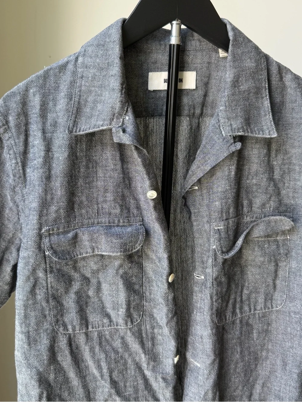 Buck Mason Short-Sleeve Button-Front Shirt Jacket - Heather Gray